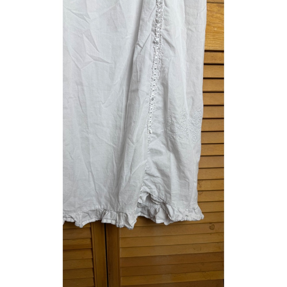 Vtg The 1 for U White Flowy Cotton Prairie Nightgown Cottage Core House Dress M - Picture 7 of 12